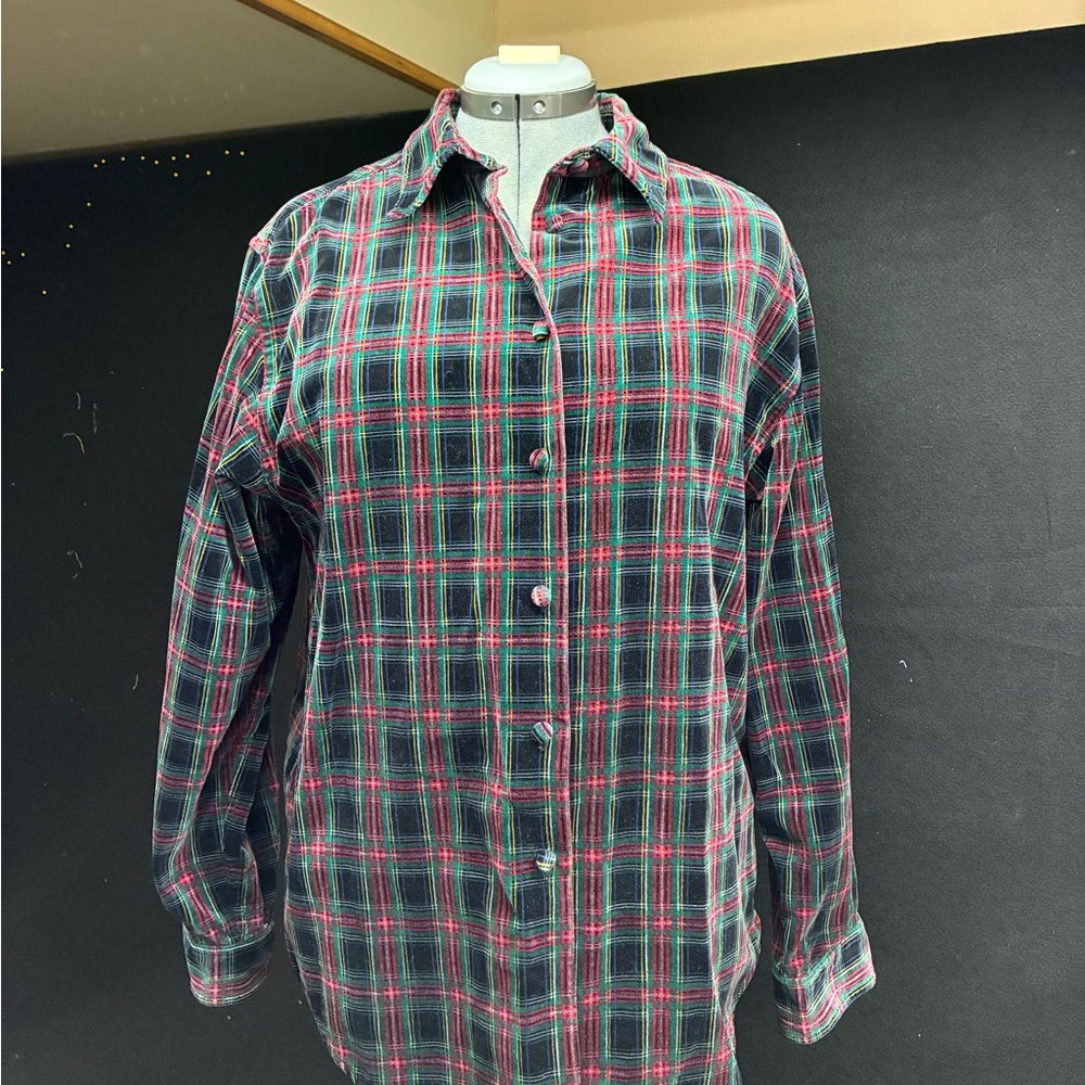 Cambridge Dry Goods Tartan Button Down Shirt - blue and red. Xl. Velvet
